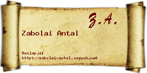 Zabolai Antal névjegykártya
